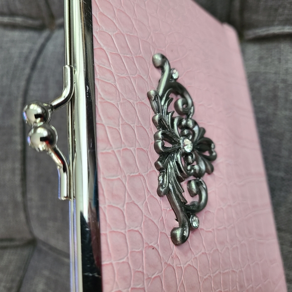 Vtg Pink Croc-Embossed Clutch Photo‎ Album 16 Spots - Picture 12 of 16